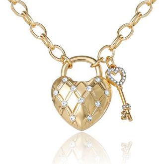 Juicy Couture Heart Locket with Key Pendant Necklace, Gold-Tone in Gold Tone at Nordstrom, Size 18