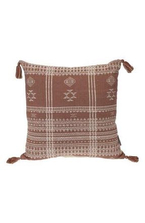 Parkland Collection Tassel Trim Square Accent Pillow in Brown at Nordstrom Rack