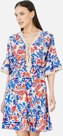 Yumi Leaf Print Tunic Dress in Multi at Nordstrom, Size 10