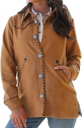 Cruel Girl Womens Whipstitch Shirt Jacket In Brown