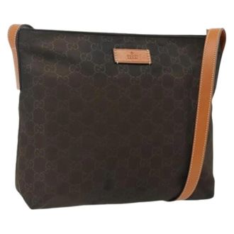 Gucci Pre-owned Cross Body Bags, female, Brown, Size: ONE SIZE Pre-owned Nylon Shoulder Bag