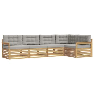 vidaXL Conjunto De Sof&aacute;s De Exterior 6 Pcs Blanco Y Gris Claro Vidaxl
