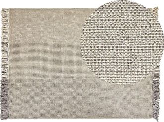 Beliani Rug TEKELER Grey 140 x 200 cm Wool