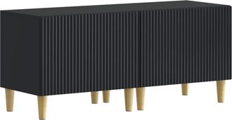 vidaXL Mueble De Tv Negro Madera De Ingenier&iacute;a Vidaxl