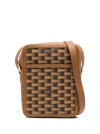 Bally Pennant monogram-pattern crossbody bag - Brown