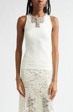 Paco Rabanne Embellished Sweater in Cream at Nordstrom, Size X-Small