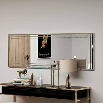 Dmora Specchio Pleione, Specchiera, Articolo DArredo A Muro, Decorazione Con Specchio, 40x2h120 Cm, Bianco, Con Imballo Rinforzato, Con Imballo Rinforzato -