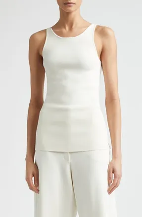 Toteme Classic Compact Knit Tank in White at Nordstrom, Size X-Small