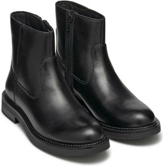 Geox Platte bottines in leer met rits Serilda