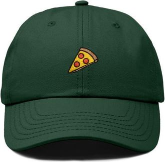 Dalix Pizza Slice Embroidered Dad Hat in Dark Green at Nordstrom