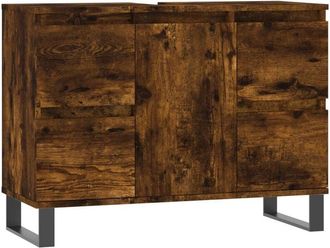 vidaXL Mueble de baño madera de ingeniería roble ahumado 80x33x60 cm Vidaxl