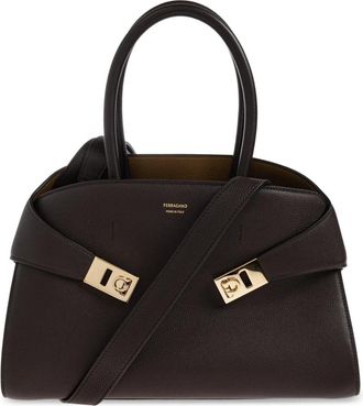 Ferragamo Hug S Leren Handtas - Dames - Handtassen - Bruin - ONE Size - Leer - Tassen
