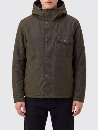 Barbour Giacca in cotone cerato con cappuccio e tasche a toppa