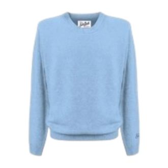MC2 Saint Barth Round-neck Knitwear, male, Blue, Size: XL Regent Crewneck Sweater