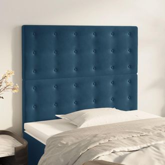 vidaXL Cabeceros 2 Unidades De Terciopelo Azul Oscuro 90x5x78/88 Cm Vidaxl