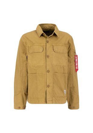 Alpha Industries Hemdjacke ALPHA INDUSTRIES Color Block Overshirt, Herren, Gr. L, gr&uuml;n (khaki), Obermaterial: 100% Baumwolle, Jacken Hemdjacke