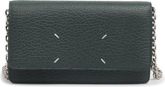 Maison Margiela Large Leather Wallet on a Chain in Bottle Green at Nordstrom