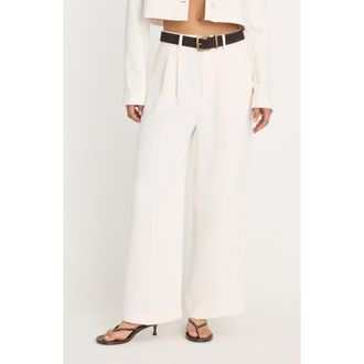 Good American Luxe High Waist Ankle Wide Leg Trousers in Soft Shell at Nordstrom, Size 15