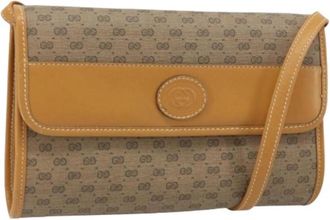 Gucci Pre-owned Vintage Micro Small GG Canvas Schoudertas - Dames - Vintage Schoudertas - Beige - ONE Size - Leer - Vintage