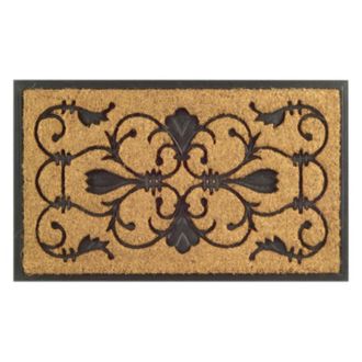 Imports Decor Brigoder Square Coir Door Mat, Non-Slip Rubber Backed Outdoor Entryway Rug, Durable Dirt Scraper Welcome Mat