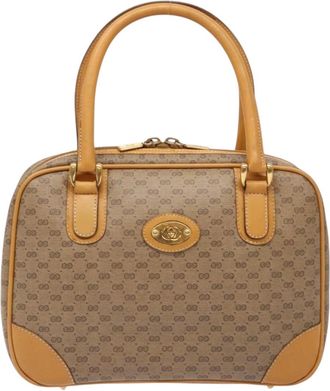 Gucci Gg Canvas Beige Pvc Handbag (Pre-Owned)