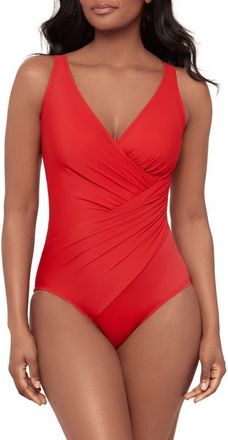 Miraclesuit Oceanus Solid One-Piece Swimsuit in Poppy at Nordstrom, Size 12
