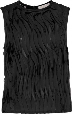 Ulla Johnson Womens Celina Chiffon Embroidered Sleeveless Top In Noir
