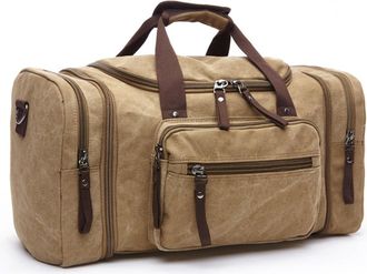 Generic Travel Handbag,Compatible For Men Hand Luggage Bags Canvas Duffle Bag Weekend Shoulder Bagpack Multifunctional Lightweight Handbags(Khaki)