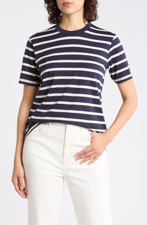 AG - Adriano Goldschmied Jagger Crewneck T-Shirt in Deep Aegean/Ivory Dust at Nordstrom Rack, Size X-Small