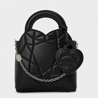 Tiffany & Co. Womens Accessories Geometric Patterned Padded Tote with Chain in Black - One Size