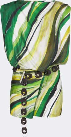CHRISTOPHER ESBER Belted printed silk minidress