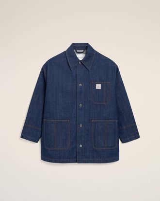 Ami Blue Cotton Ami Paris Heritage Label Worker Jacket Blue - XXS - Unisex