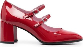 Carel Pumps, female, Red, Size: 8 1/2 US Red Patent Leather Block Heel Sandals