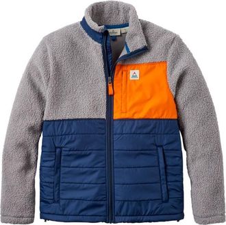 Passenger Born Explorer Recycled Polar-Lined Sherpa Fleece Fleecejacke f&uuml;r Herren | grau/blau