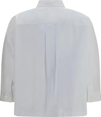 Brunello Cucinelli Womens Cotton Shirt With Monili Details Bianco