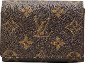 Louis Vuitton Pre-owned Vintage Monogram Canvas Card Holder - Dames - Vintage Accessoires - Bruin - ONE Size - Vintage