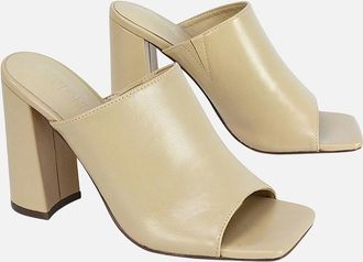 XY London Womens XY London Womens/Ladies Square Toe High Block Heel Mule Sandals - Pink - Size: 6