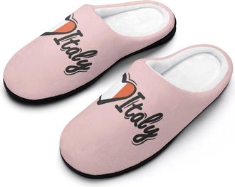 Generic I Love Italy Italian Flag Mens Slippers Memory Foam Winter Warm Sandals Slip On House Shoes Size 7-14