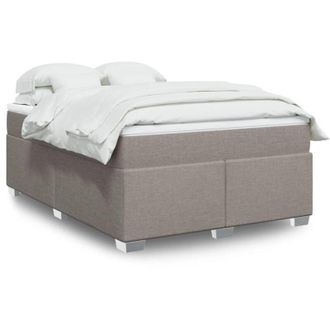 vidaXL Vidaxl - Cama Box Spring Con Colch&oacute;n Tela Gris Taupe 140x200 Cm