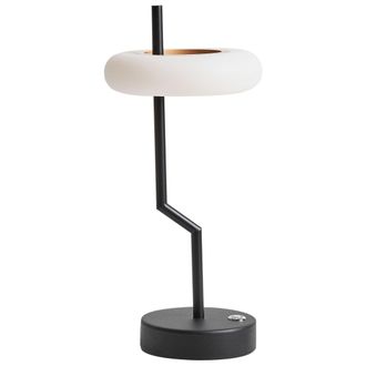 Beliani L&aacute;mpara De Mesa Moderna De Hierro Aluminio Interior Exterior Negro Alviela