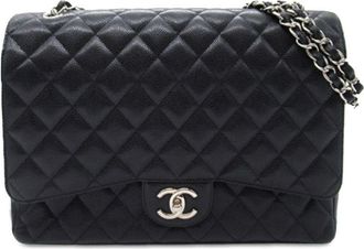 Chanel 2010-2011 Maxi Classic Caviar Double Flap shoulder bag - women - Caviar Leather - One Size - Black