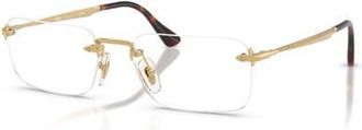 Persol 55mm Rectangle optical glasses in Gold at Nordstrom