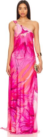 Hemant & Nandita Abira One Shoulder Maxi Dress In Pink