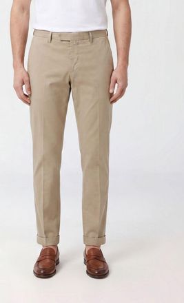BRIGLIA 1949 Pantaloni sartoriali slim fit in misto cotone e lino