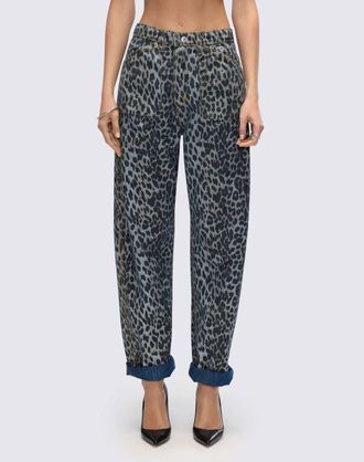 Re/Done Rewind High Rise Jean In Dark Santa Cruz Cheetah