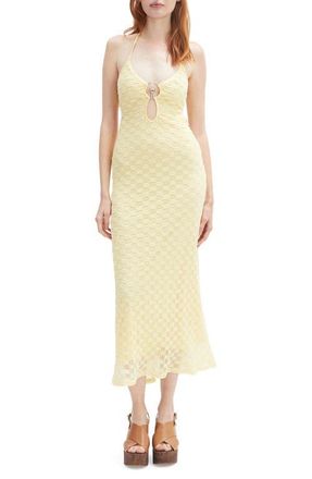 Bardot Rosala Halter Lace Maxi Dress in Canary Yellow at Nordstrom, Size 8