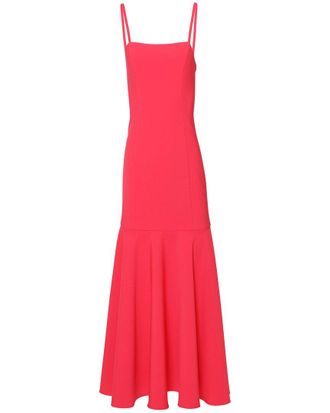 Carolina Herrera Spaghetti Strap A-Line Midi Dress