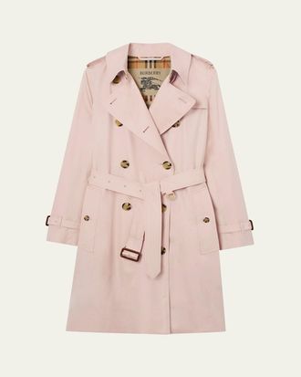 Burberry Kensington Belted Double-Breasted Trench Coat