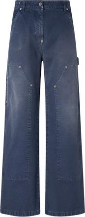 Halfboy Worker Pants - Dames - Loose Fit Jeans - Blauw - M - Katoen - Jeans