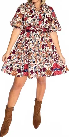 Olivaceous Isla Mini Dress In Cream Rust
